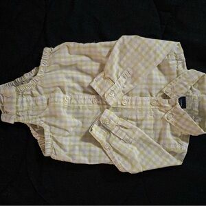 Baby Gap Yellow Plaid Onesie, Sz 6-12 mos